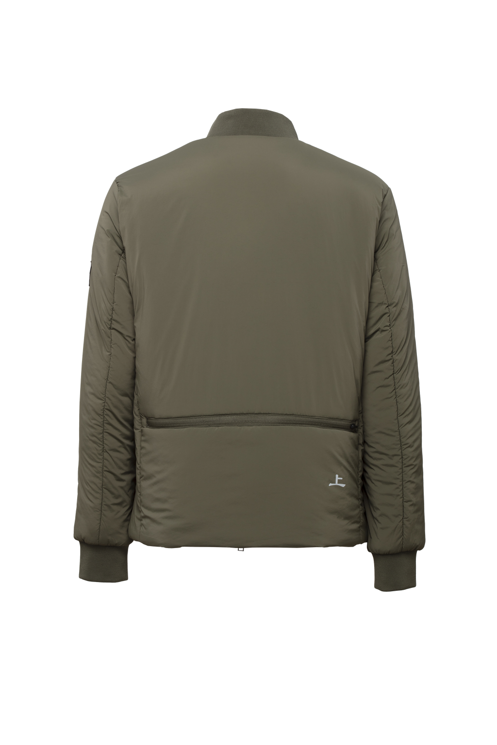 Padded bomber jacket with stand collar packable ONTHEBUND